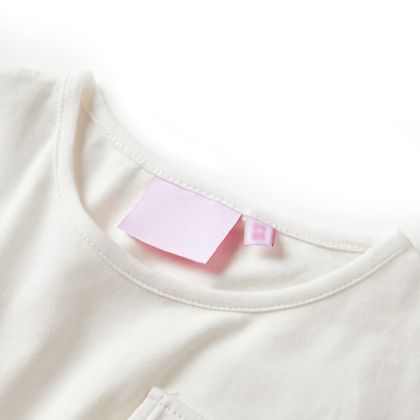 Детска рокля с къс ръкав, екрю, 140