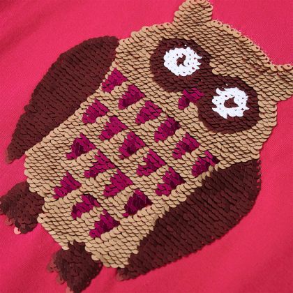 Детска тениска с дълъг ръкав, яркорозова, 104