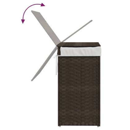 Кош за пране с капак, тъмнокафяв, 46x33x60 см, полиратан