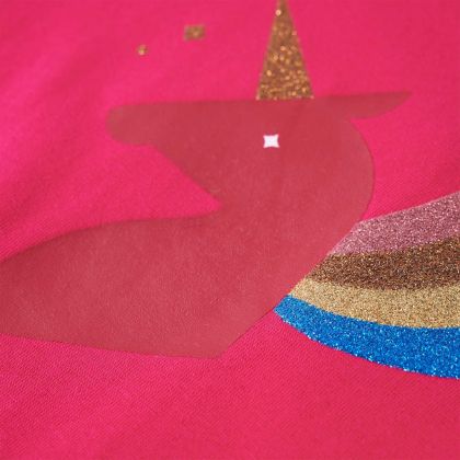 Детска тениска с дълъг ръкав, яркорозова, 104