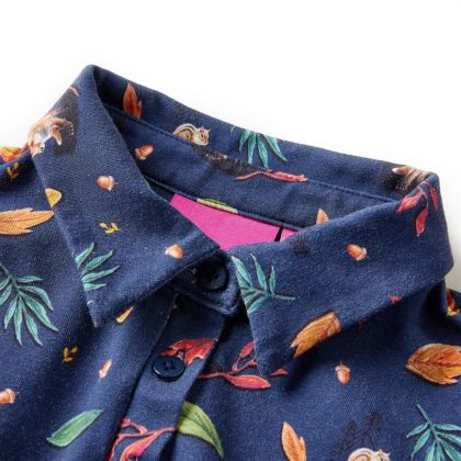 Детска рокля с дълъг ръкав, тъмносиня, 104