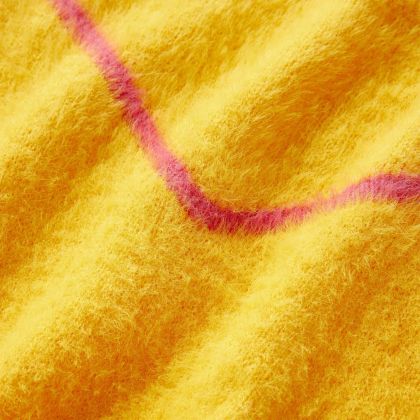 Детски плетен пуловер, тъмна охра, 104