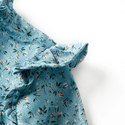 Детска рокля с дълъг ръкав, синя, 104