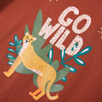 Детска тениска с дълъг ръкав, коняк, 128