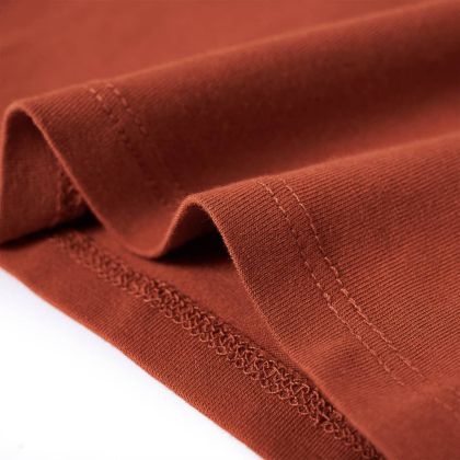 Детска тениска с дълъг ръкав, коняк, 128