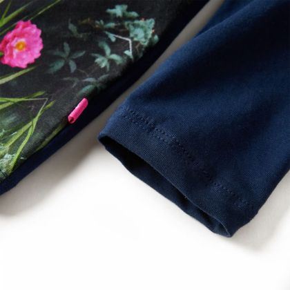 Детска рокля с дълъг ръкав, тъмносиня, 104