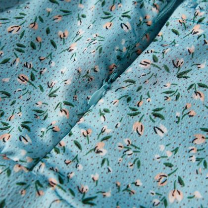 Детска рокля с дълъг ръкав, синя, 140