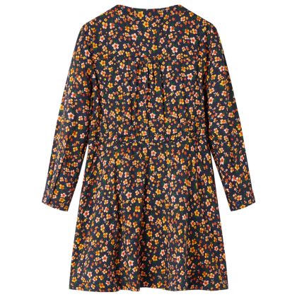 Детска рокля с дълъг ръкав, тъмносиня, 140