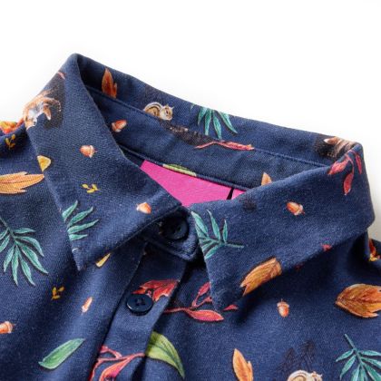 Детска рокля с дълъг ръкав, тъмносиня, 128