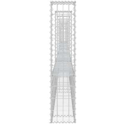 U-образна габионна кошница с 8 стълба, желязо, 860x20x100 см