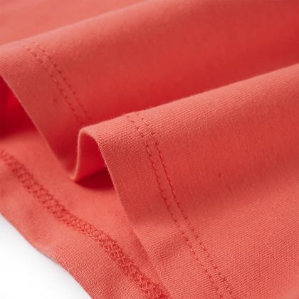 Детска тениска с къдрави ръкави, коралова, 92