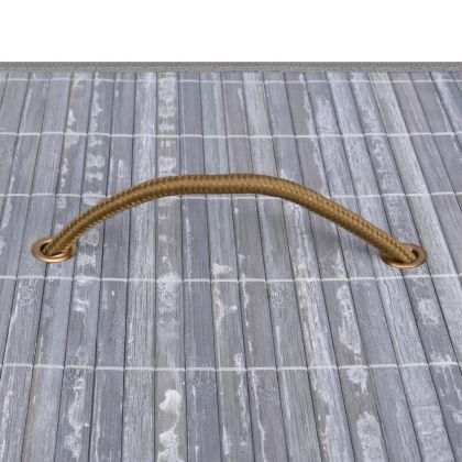 Бамбуков кош за пране с 2 секции, сив, 72 л