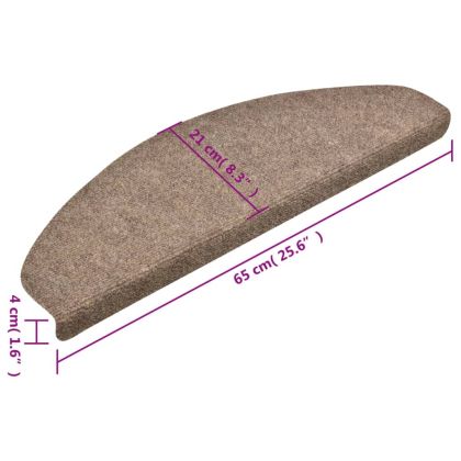 Изтривалки за стълби, самозалепващи се, 10 бр., 65x21x4 см, бежови, полукръгли, големи