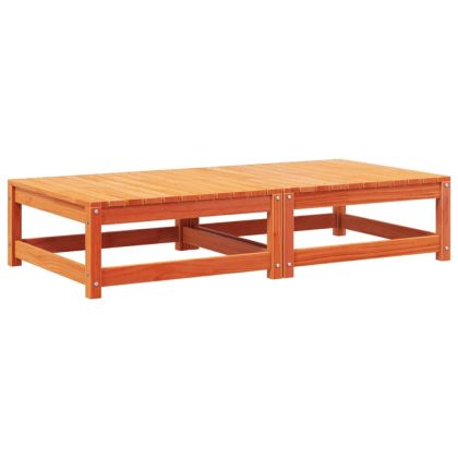 Градински табуретки с възглавници 2 бр восъчнокафяв бор масив