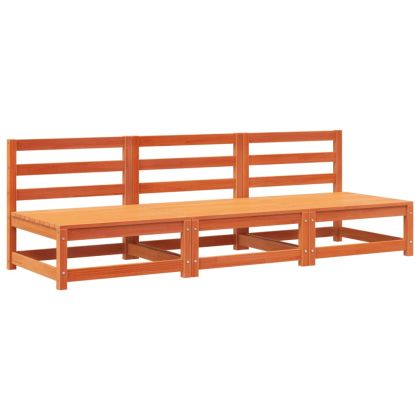 Градински кресла без подлакътници 3бр восъчнокафяв 70x70x67 см