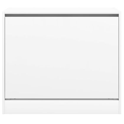 Шкаф за обувки, бял, 80x42x69 см, инженерно дърво