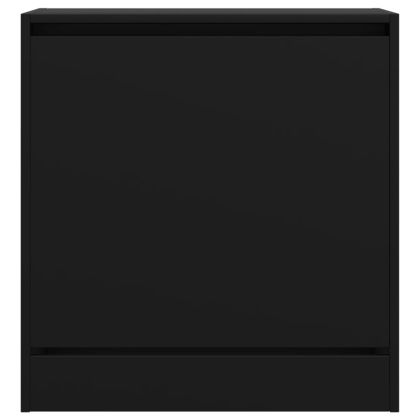 Шкаф за обувки, черен, 60x34x63,5 см, инженерно дърво