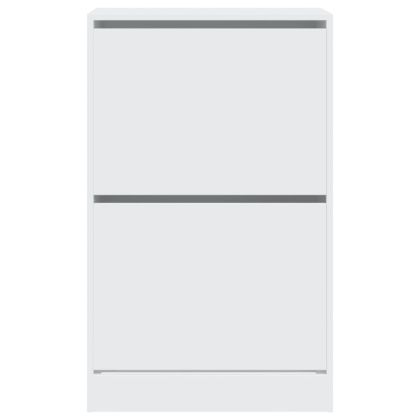 Шкаф за обувки, бял, 60x34x96,5 см, инженерно дърво