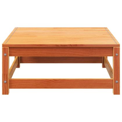 Градинско кресло без подлакътници, с табуретка, восъчнокафяв