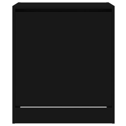 Шкаф за обувки, черен, 60x42x69 см, инженерно дърво