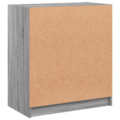 Страничен шкаф със стъклени врати, сив сонома, 68x37x75,5 см