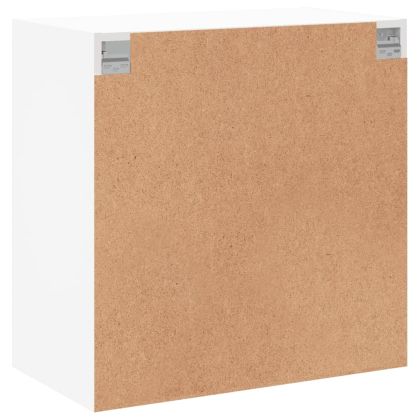 Стенен шкаф със стъклени врати, бял, 68x37x68,5 см