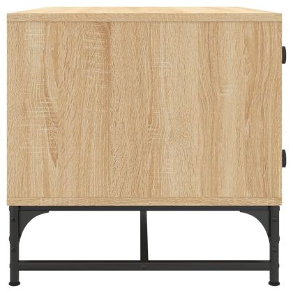 Маса за кафе със стъклени врати, сонома дъб, 68,5x50x50 см