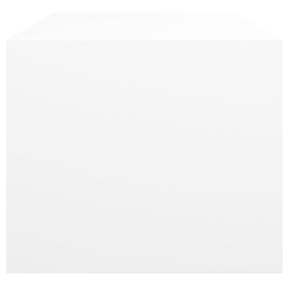 Маса за кафе със стъклени врати, бяла, 102x50x42 см