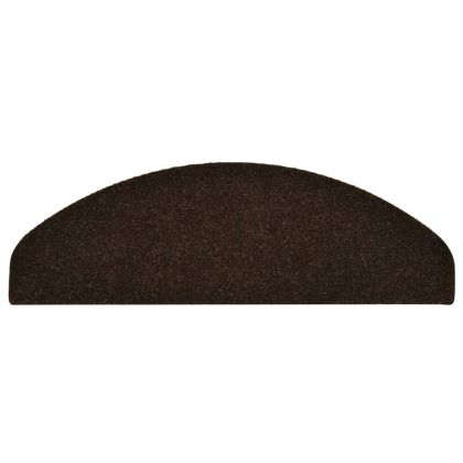 Изтривалки за стълби, самозалепващи се, 15 бр., 65x21x4 см, кафяви, полукръгли, големи