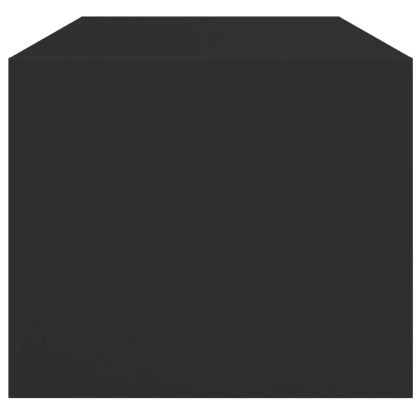 Маса за кафе със стъклени врати, черна, 102x50x42 см