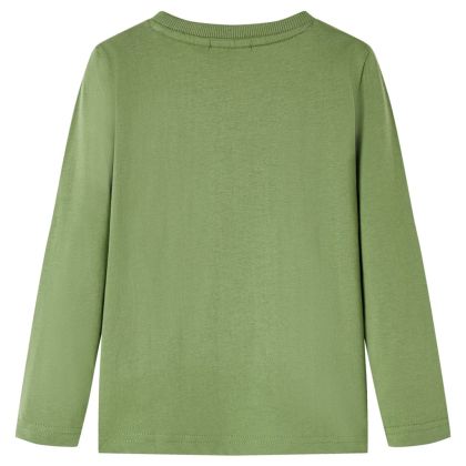 Детска тениска с дълъг ръкав, светло каки, 104