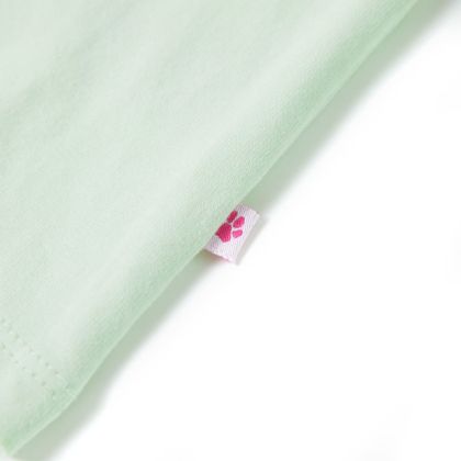 Детска тениска с ръкави капаче, меко зелено, 140