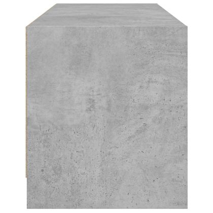 ТВ шкаф със стъклени врати, бетонно сив, 102x37x42 cm