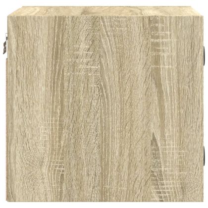 Нощно шкафче със стъклена врата дъб сонома 35x37x35 см