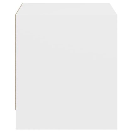 Нощно шкафче със стъклена врата бяло 35x37x42 см