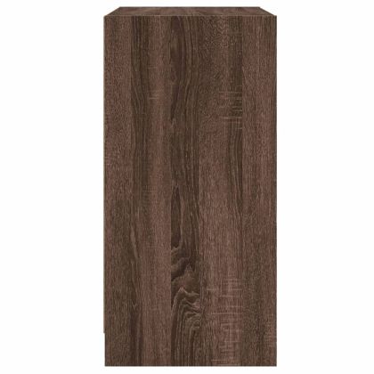 Страничен шкаф със стъклени врати, кафяв дъб, 68x37x75,5 cm