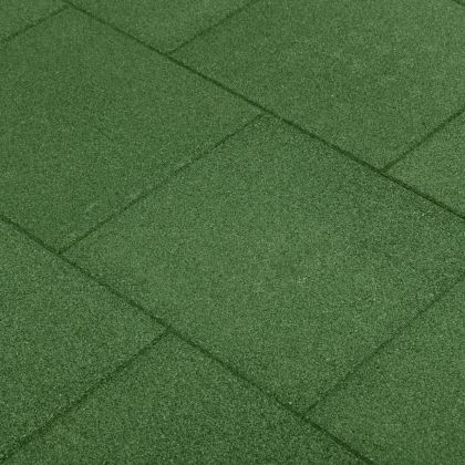 Ударопоглъщащи каучукови плочи, 12 бр, 50x50x3 см, зелени