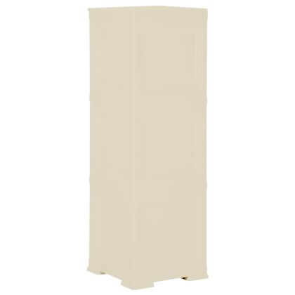Пластмасов шкаф, 40x43x125 см, дървен дизайн, ангорско бяло