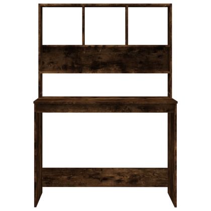 Бюро с рафтове, опушен дъб, 102x45x148 см, инженерно дърво