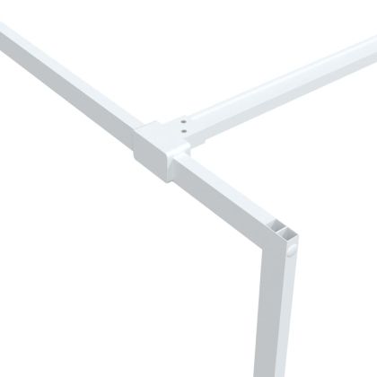 Параван за баня, бял, 80x195 см, прозрачно ESG стъкло