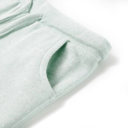 Детски къси панталони с шнурове, светла мента микс, 140