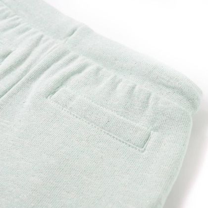 Детски къси панталони с шнурове, светла мента микс, 140