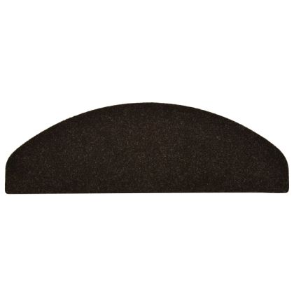 Изтривалки за стълби, самозалепващи се, 15 бр., 65x21x4 см, тъмнокафяви, полукръгли, големи