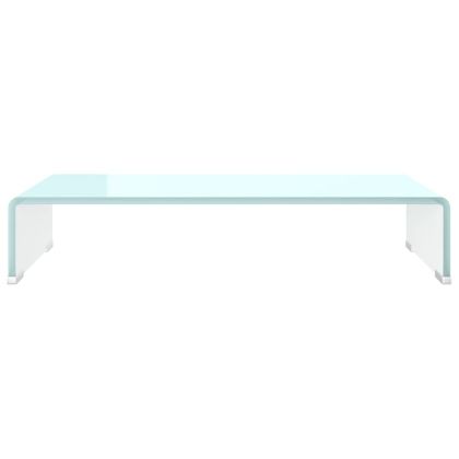 Поставка за телевизор/монитор, стъкло, зелена, 60x25x11 см