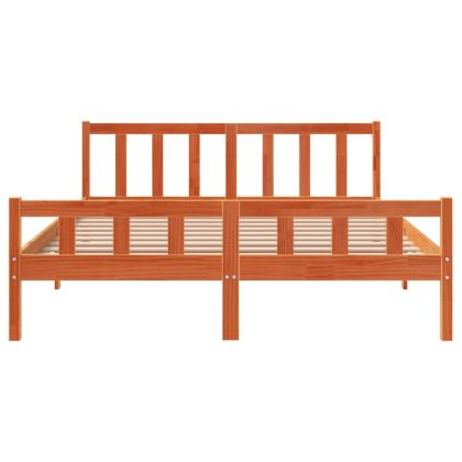 Рамка за легло без матрак, восъчнокафяв, 150x200 см, бор масив