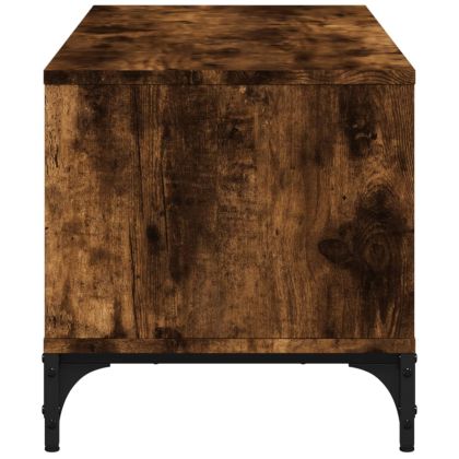 ТВ шкаф опушен дъб 102x40x41 см инженерно дърво и стомана