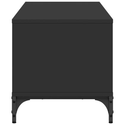 ТВ шкаф черен 102x40x41 см инженерно дърво и боядисана стомана