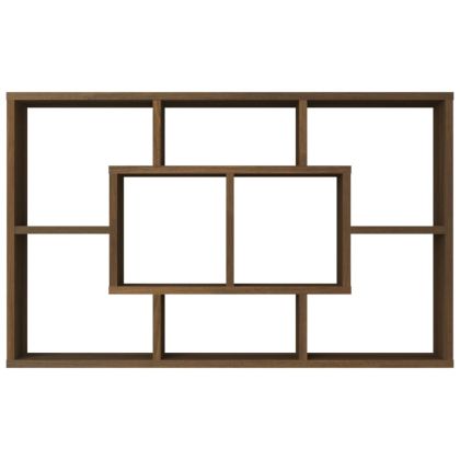 Стенен рафт, кафяв дъб, 85x16x52,5 см, инженерно дърво