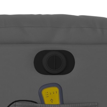 Електрически масажен реклайнер стол, сив, изкуствена кожа