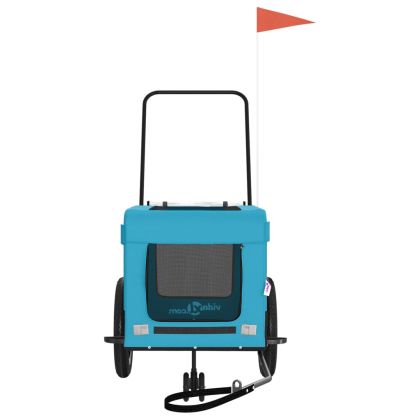 Ремарке за колело за любимци синьо черно Оксфорд плат и желязо